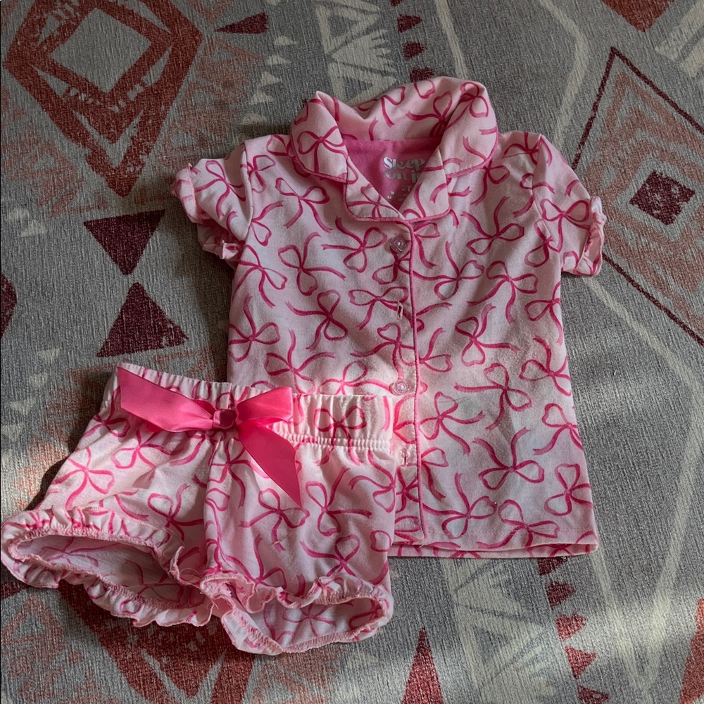 Sleep On It Pink Bow Pajama Set